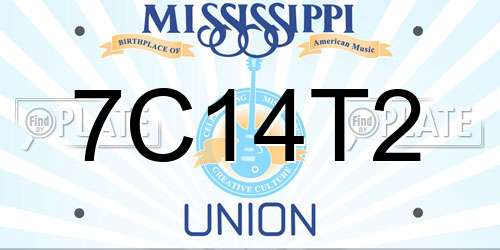 7C14T2 Mississippi License Plate