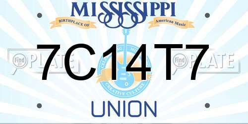 7C14T7 Mississippi License Plate