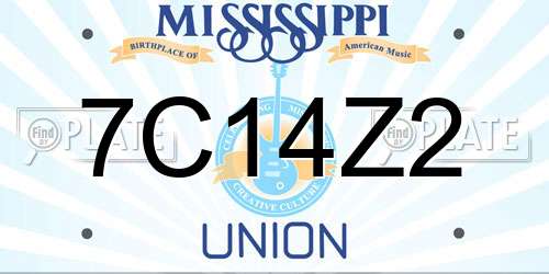 7C14Z2 Mississippi License Plate