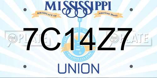 7C14Z7 Mississippi License Plate