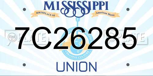 7C26285 Mississippi License Plate