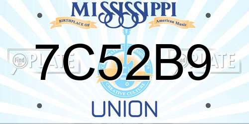 7C52B9 Mississippi License Plate