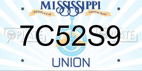 7C52S9 Mississippi License Plate