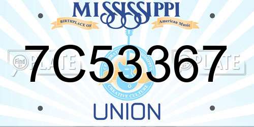 7C53367 Mississippi License Plate