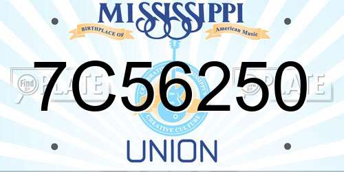 7C56250 Mississippi License Plate