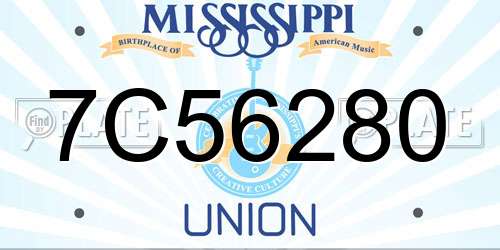 7C56280 Mississippi License Plate