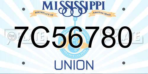 7C56780 Mississippi License Plate