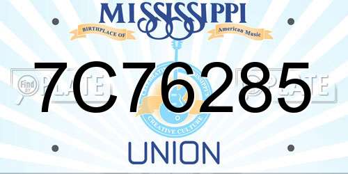 7C76285 Mississippi License Plate