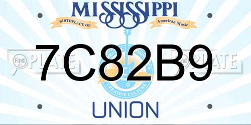 7C82B9 Mississippi License Plate