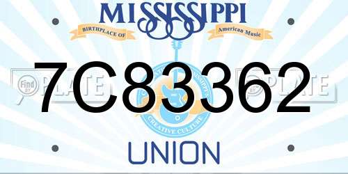 7C83362 Mississippi License Plate