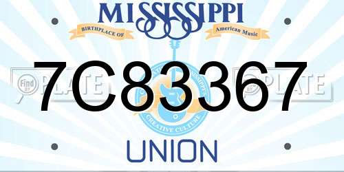 7C83367 Mississippi License Plate