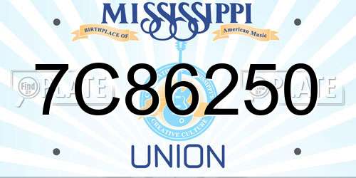 7C86250 Mississippi License Plate