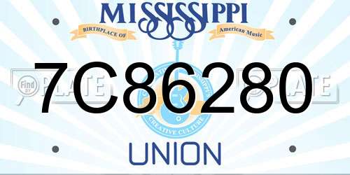 7C86280 Mississippi License Plate