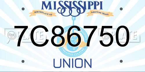 7C86750 Mississippi License Plate