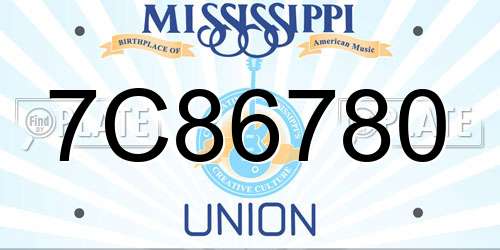 7C86780 Mississippi License Plate