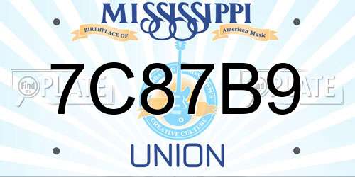 7C87B9 Mississippi License Plate