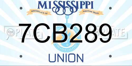 7CB289 Mississippi License Plate