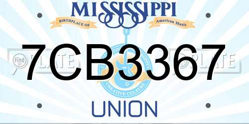 7CB3367 Mississippi License Plate