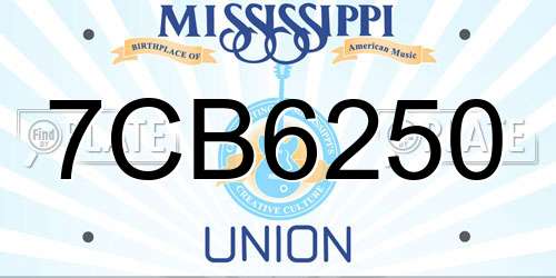 7CB6250 Mississippi License Plate