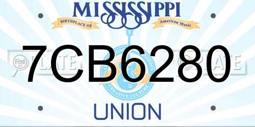 7CB6280 Mississippi License Plate