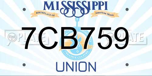 7CB759 Mississippi License Plate