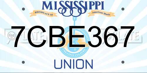 7CBE367 Mississippi License Plate