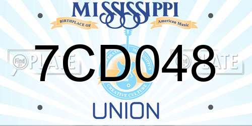 7CD048 Mississippi License Plate
