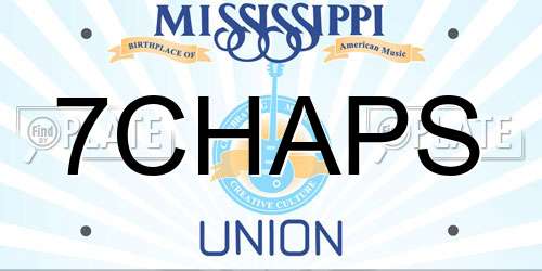 7CHAPS Mississippi License Plate