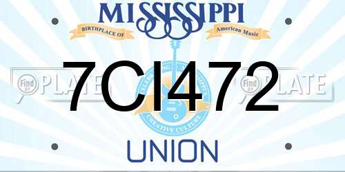 7CI472 Mississippi License Plate