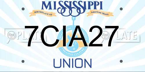 7CIA27 Mississippi License Plate