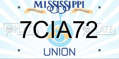 7CIA72 Mississippi License Plate