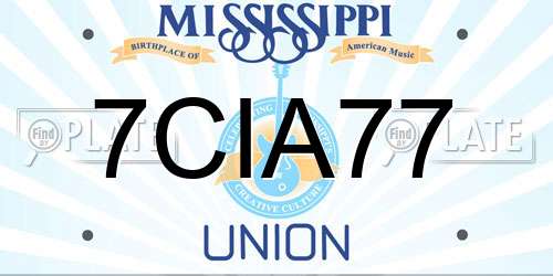 7CIA77 Mississippi License Plate