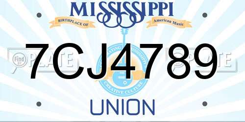 7CJ4789 Mississippi License Plate