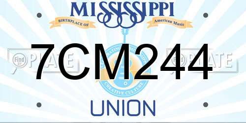 7CM244 Mississippi License Plate