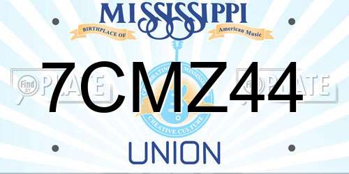 7CMZ44 Mississippi License Plate