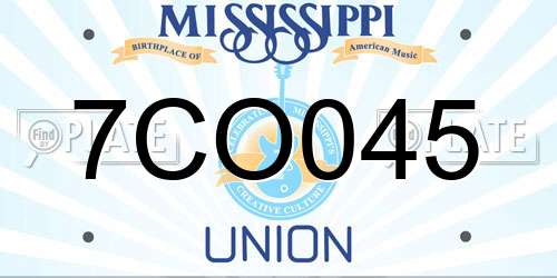 7CO045 Mississippi License Plate