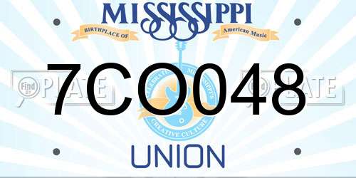 7CO048 Mississippi License Plate
