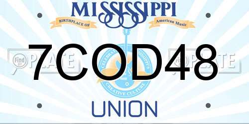 7COD48 Mississippi License Plate