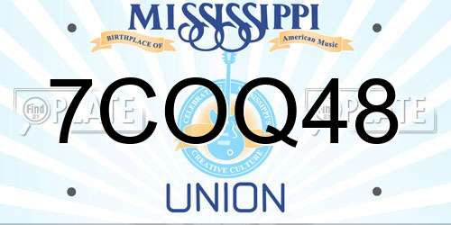 7COQ48 Mississippi License Plate