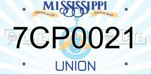 7CP0021 Mississippi License Plate