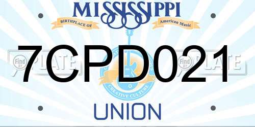 7CPD021 Mississippi License Plate