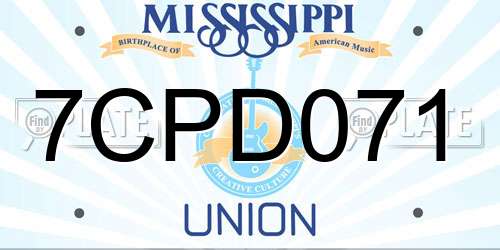 7CPD071 Mississippi License Plate