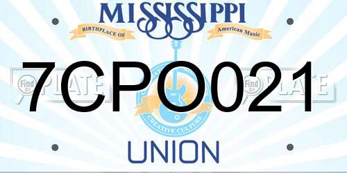 7CPO021 Mississippi License Plate