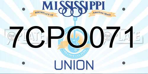 7CPO071 Mississippi License Plate
