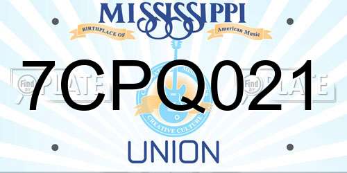 7CPQ021 Mississippi License Plate