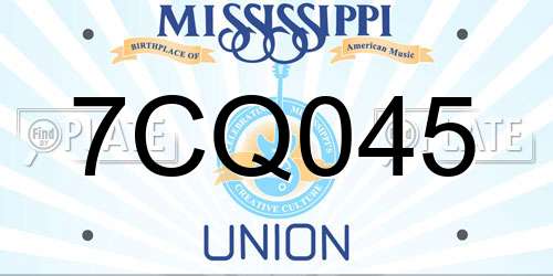 7CQ045 Mississippi License Plate