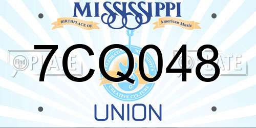 7CQ048 Mississippi License Plate