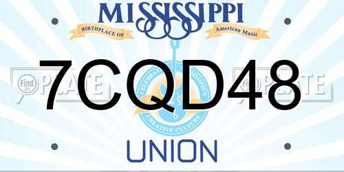7CQD48 Mississippi License Plate