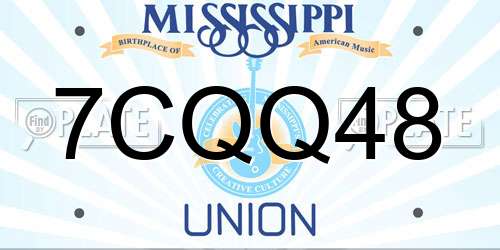 7CQQ48 Mississippi License Plate
