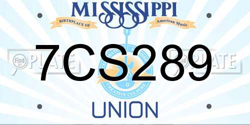 7CS289 Mississippi License Plate